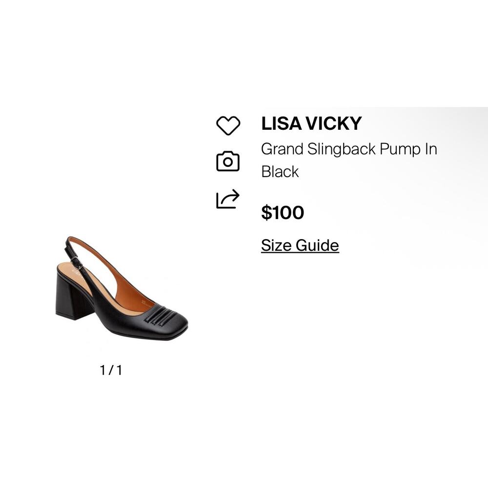 NIB! Lisa Vicky Grand Slingback Square Toe Block Heel Pump in Black - Size 6.5 - Picture 11 of 11